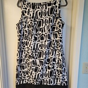 Abstract Black and White Mini Dress